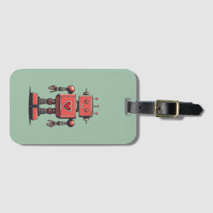 Etiqueta Para Maletas Robot retro vintage