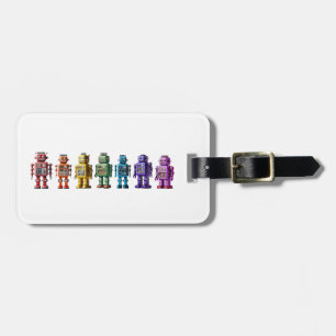 Etiqueta Para Maletas Robots arco iris
