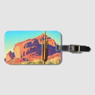 Etiqueta Para Maletas Rocas rojas y cactus por Maynard Dixon