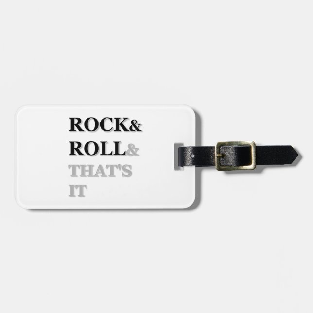 Etiqueta Para Maletas Rock and Roll y eso es todo (Frente Horizontal)
