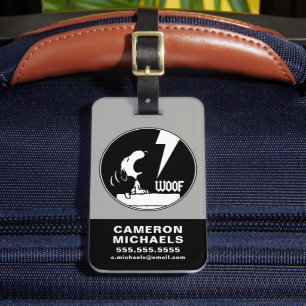 Etiqueta Para Maletas Rock Tees   Snoopy Howling   Añadir su nombre