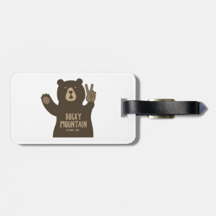 Etiqueta Para Maletas Rocky Mountain National Park Peace Bear