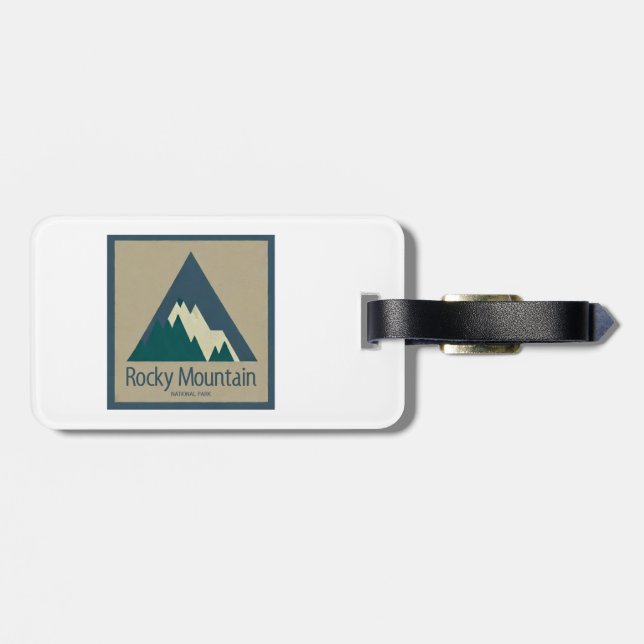 Etiqueta Para Maletas Rocky Mountain National Park Rústico (Atrás Horizontal)