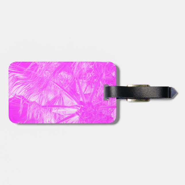 Etiqueta Para Maletas Rodajes de palmas rosadas (Atrás Horizontal)