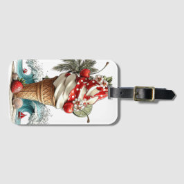 ETIQUETA PARA MALETAS ROJO BLANCO AZUL VERANO HELADO CONO