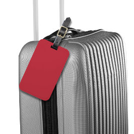 Etiqueta Para Maletas rojo cardenal -en blanco