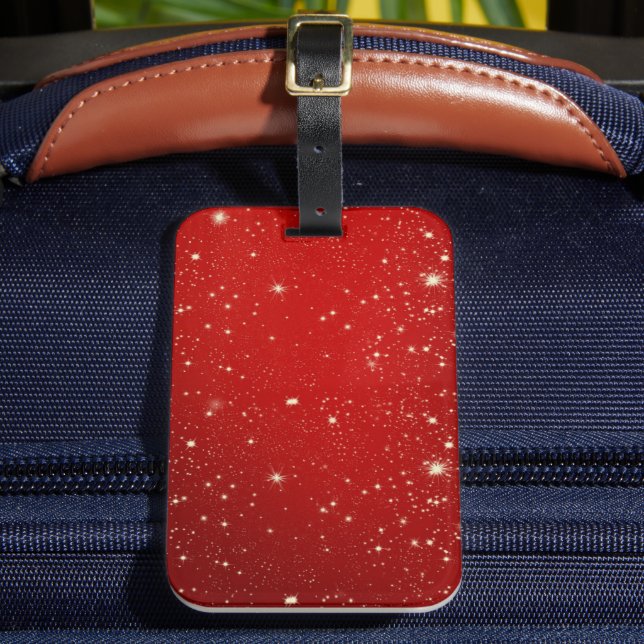 Etiqueta Para Maletas Rojo de celebración (Anverso In situ 2)