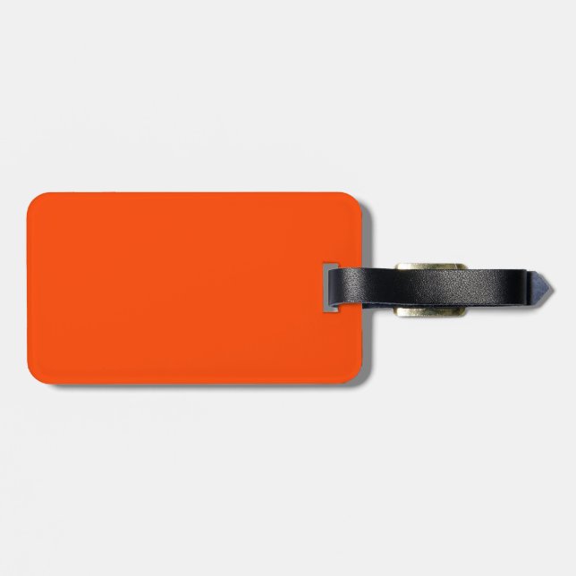 Etiqueta Para Maletas Rojo Naranja Sólido (Atrás Horizontal)