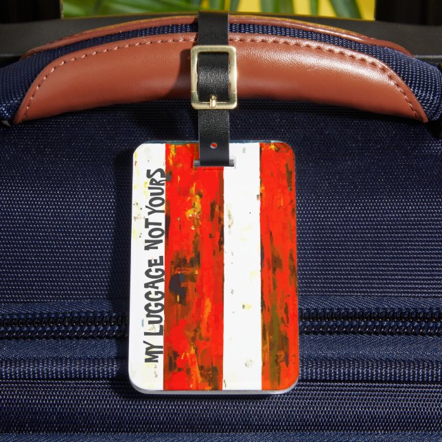 Etiqueta Para Maletas Rojo y blanco (Anverso In situ 2)
