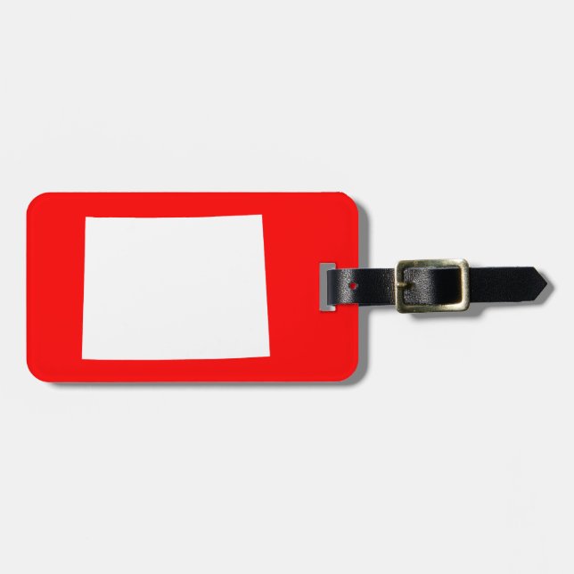 Etiqueta Para Maletas Rojo y Blanco Wyoming (Frente Horizontal)