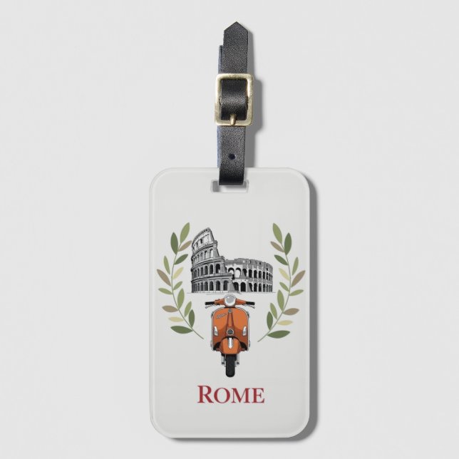 Etiqueta Para Maletas Roma (Anverso vertical)