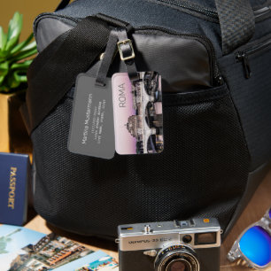 Etiqueta Para Maletas Roma Italia Castel Sant'Angelo Puente Sunset