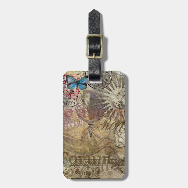 Etiqueta Para Maletas Roma Italia Ciudad de vacaciones de viaje (Frente Vertical)