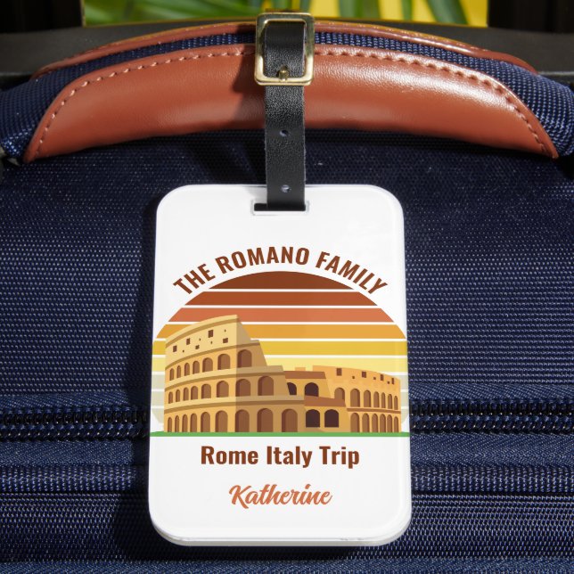 Etiqueta Para Maletas Roma Italia Personalizado de viaje familiar Coloss (Anverso In situ 2)