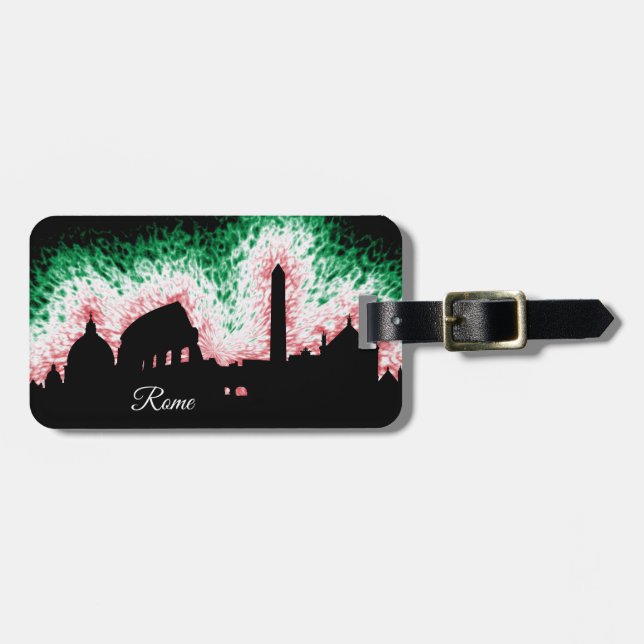 Etiqueta Para Maletas Roma Italy Silhouette (Frente Horizontal)