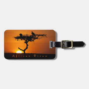 Etiqueta Para Maletas Romántica foto del atardecer del sueño africano co