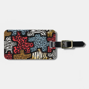 Etiqueta Para Maletas Rompecabezas de estampado animal Rockabilly RAB