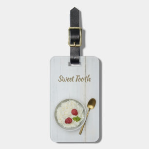 Etiqueta Para Maletas Ropa de arroz dulce con postre de frambuesas