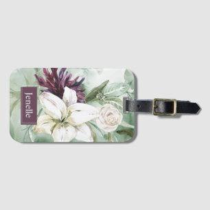 Etiqueta Para Maletas Rosa acuarela, Lily, Magnolia