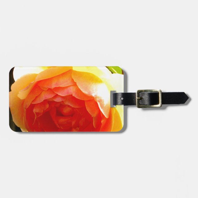 Etiqueta Para Maletas Rosa amarilla (Frente Horizontal)