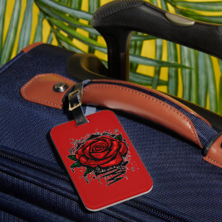 Etiqueta Para Maletas Rosa de grafiti rojo arte urbano grunge negrita