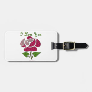 Etiqueta Para Maletas Rosa de plantilla rosa te amo