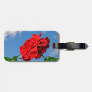 Etiqueta Para Maletas Rosa Don Juan con cielo azul