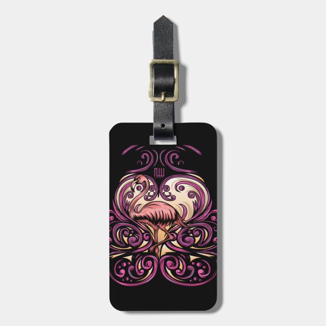 Etiqueta Para Maletas Rosa exótico (Frente Vertical)