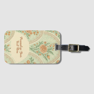 Etiqueta Para Maletas Rosa menta romántica personalizada victoriana vint