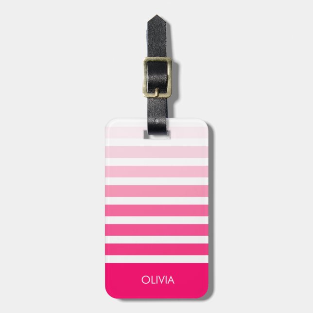 Etiqueta Para Maletas Rosa moderno (Frente Vertical)