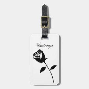Etiqueta Para Maletas Rosa negro Valentine Flor Thunder_Cove