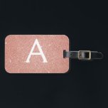 Etiqueta Para Maletas Rosa Nombre Monograma Purpurina de espuma rosa dor<br><div class="desc">Oro Rosa - Nombre del Monograma del Purpurina de espuma rosa Rubor y Etiqueta de equipaje inicial. Esta etiqueta de bolso es perfecta para volver a la escuela, trabajar o viajar. La etiqueta Rubor Pink Lumaletas también hace un gran favor para los bodas, cumpleaños, duchas de novias, lunas de miel...</div>