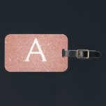 Etiqueta Para Maletas Rosa Nombre Monograma Purpurina de espuma rosa dor<br><div class="desc">Oro Rosa - Nombre del Monograma del Purpurina de espuma rosa Rubor y Etiqueta de equipaje inicial. Esta etiqueta de bolso es perfecta para volver a la escuela, trabajar o viajar. La etiqueta Rubor Pink Lumaletas también hace un gran favor para los bodas, cumpleaños, duchas de novias, lunas de miel...</div>