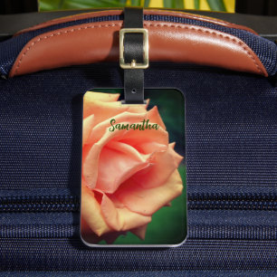 Etiqueta Para Maletas Rosa Peach en floración