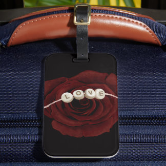 Etiqueta Para Maletas Rosa Roja