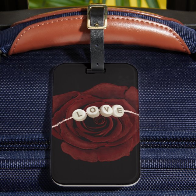 Etiqueta Para Maletas Rosa Roja (Anverso In situ 2)