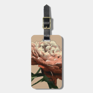 Etiqueta Para Maletas Rosa roja de rubí con acentos blancos