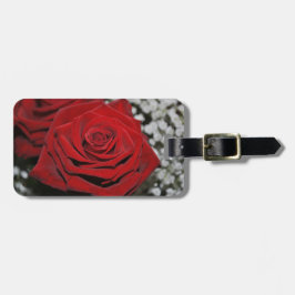 Etiqueta Para Maletas Rosa rojo hermoso