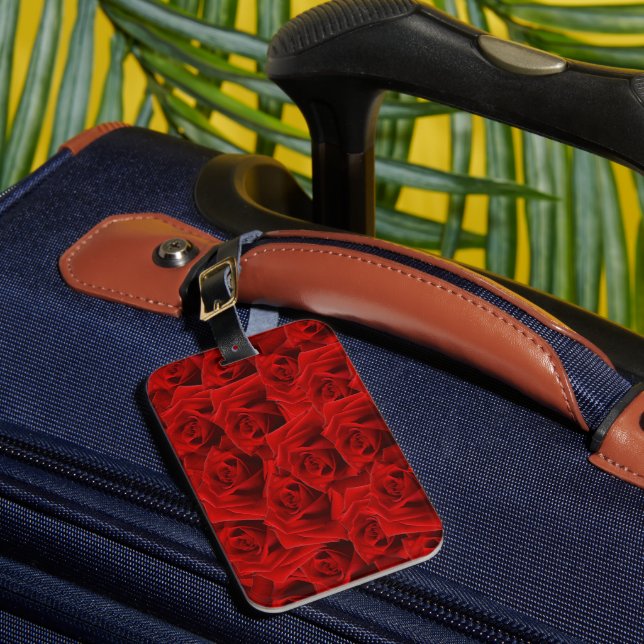 Etiqueta Para Maletas Rosa Rojo Romántico (Anverso In situ 1)
