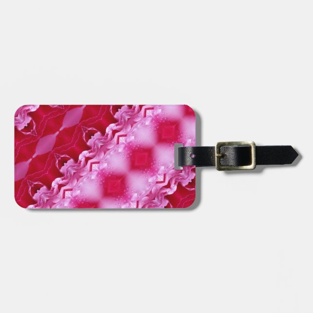 Etiqueta Para Maletas Rosa rosa Ikat 2 (Frente Horizontal)