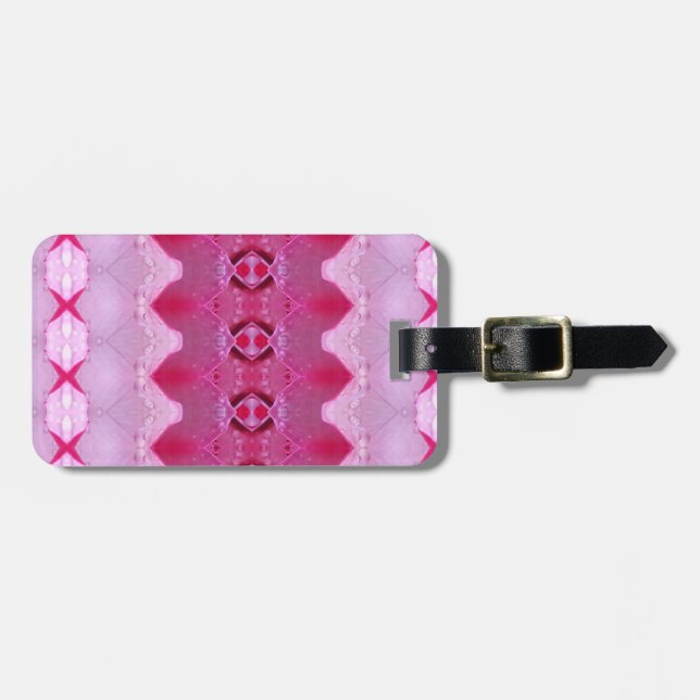 Etiqueta Para Maletas Rosa rosa Ikat 3 (Frente Horizontal)