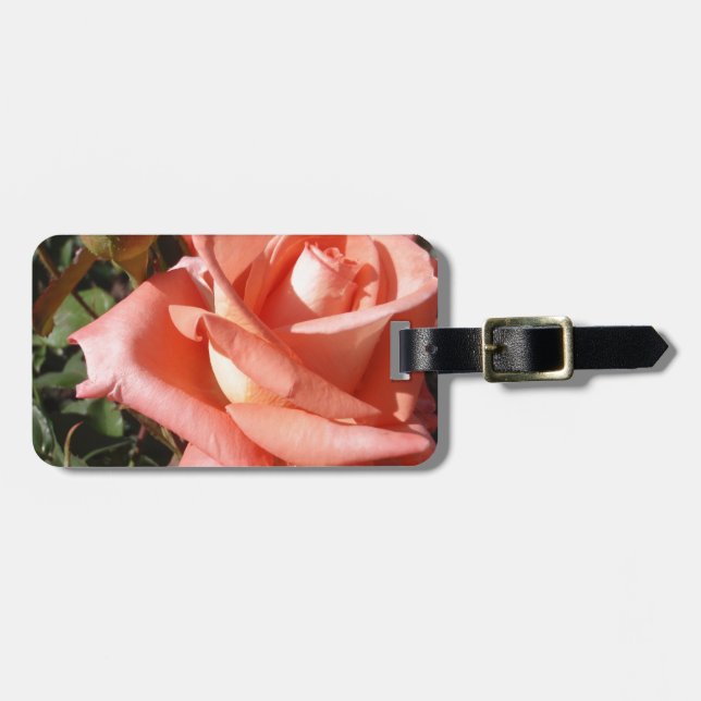 Etiqueta Para Maletas Rosa Rosa Melocotón (Frente Horizontal)