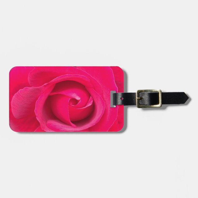 Etiqueta Para Maletas Rosa rosa rojo romántico (Frente Horizontal)