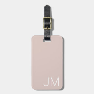 Etiqueta Para Maletas Rosa Sonrojado Iniciales Monogramadas Sobredimensi
