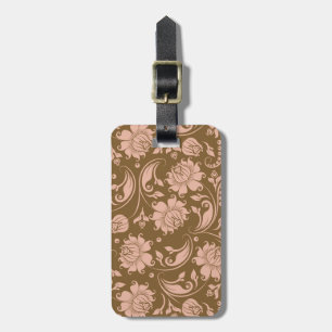 Etiqueta Para Maletas Rosa y estampado de flores de Brown