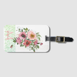 Etiqueta Para Maletas Rosas blancas rosadas