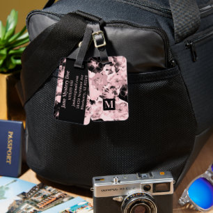 Etiqueta Para Maletas Rosas de gran florecimiento rosa del milenio