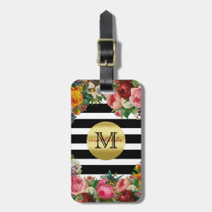 Etiqueta Para Maletas Rosas de moda de bandas monográficas Flores Purpur