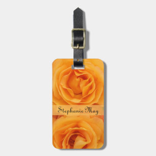 Etiqueta Para Maletas Rosas de té híbridos amarillo-naranja hermosos del