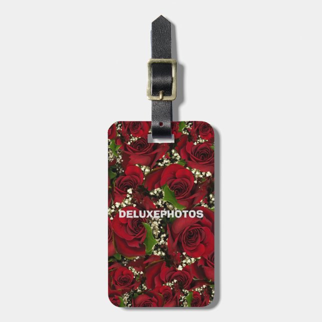 Etiqueta Para Maletas Rosas del carmín (Frente Vertical)